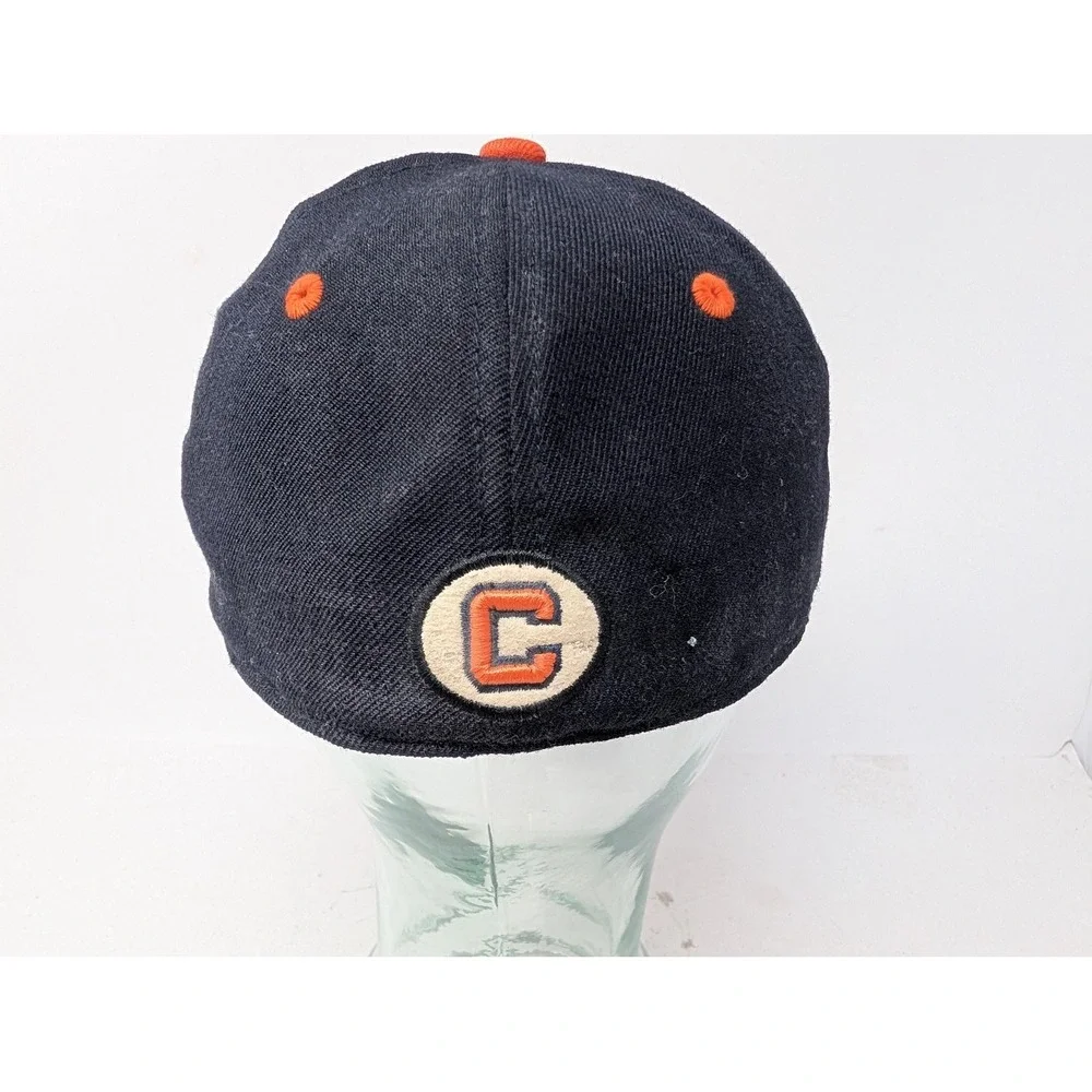 VINTAGE Clemson Tigers Hat Cap Fitted Mens 7 3/8 Blue NCAA Football 90s